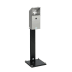 Desinfektionsmittelspender HDS 41 aus Edelstahl mit schwarzem Standfuß und Fußbedienung